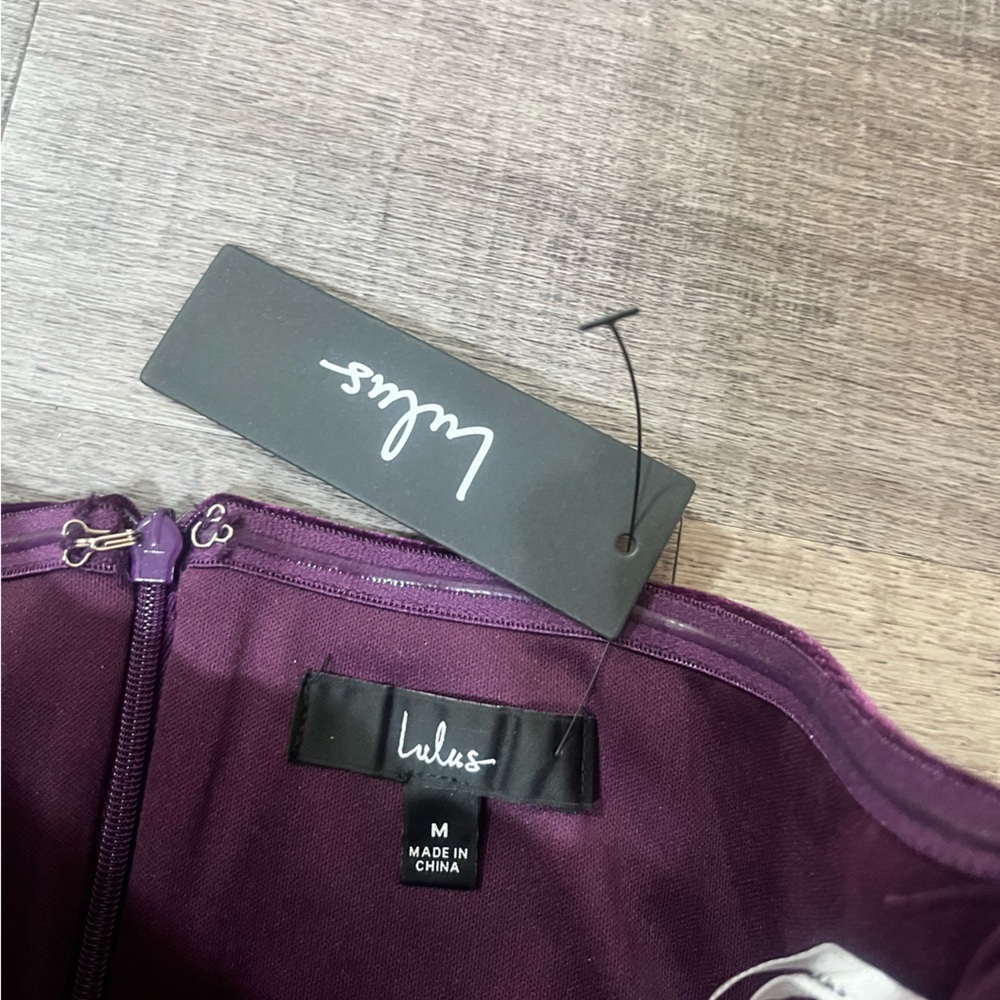 LULUS Glamorous Celebrations Dark Purple Velvet Strapless Tulip Dress - Picture 6 of 9